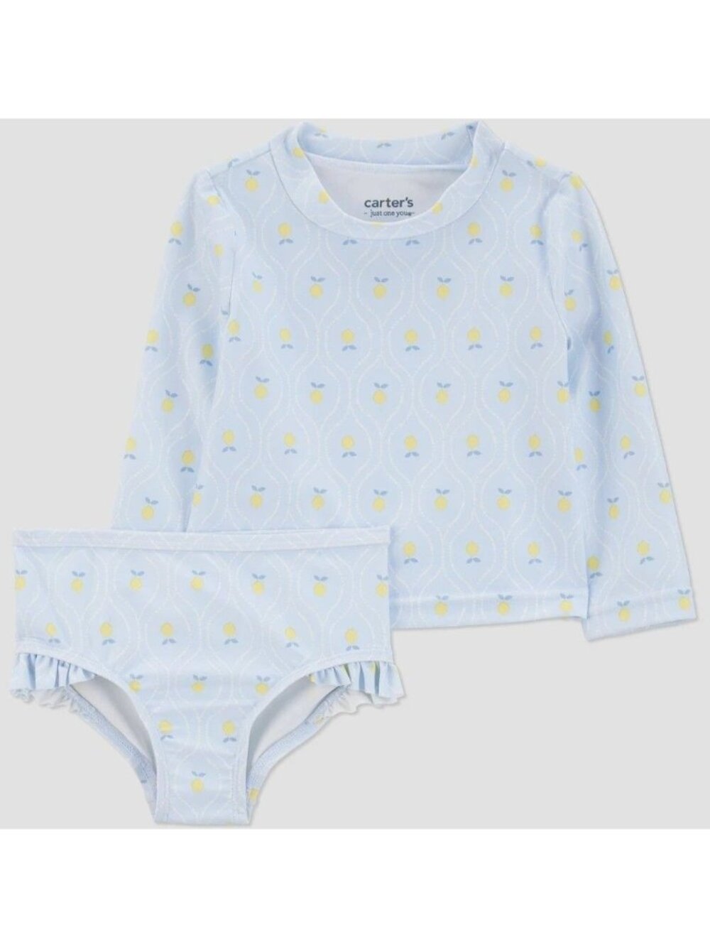 NWT Carter's Just One You Baby Girls' 9M Long Sleeve UPF 50+ Swim/Rash Guard Set